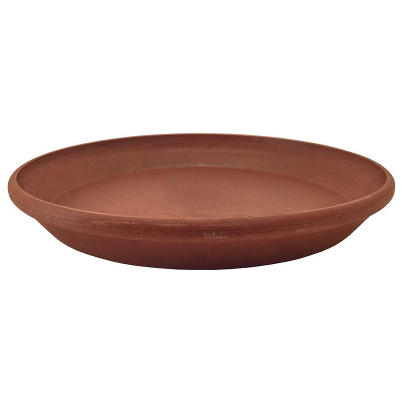 PSW Pot Collection AP35TC 14-inch Plastic/Stone/Wood Composite Plant Saucer Drip Tray â€“ No Drainage Hole (Drillable), Indoor/Outer Water Tray, Terra Cotta Color - Image 1